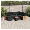 Image de Salon de Jardin avec Coussins 8 pcs, Canapés de Terrasse, Ensemble de Meubles de Patio, Mobilier d'Extérieur, Noir 3227889