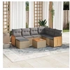 Image de Salon de jardin modulable resine tressee 7 personnes beige 62 x 59 x 69 cm 8 pieces