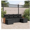 Image de Salon de Jardin avec Coussins 6 pcs, Canapés de Terrasse, Ensemble de Meubles de Patio, Mobilier d'Extérieur, Noir 3227896