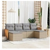 Image de Salon de Jardin avec Coussins 6 pcs, Canapés de Terrasse, Ensemble de Meubles de Patio, Mobilier d'Extérieur, Beige 3227900