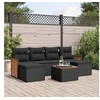 Image de Salon de Jardin avec Coussins 7 pcs, Canapés de Terrasse, Ensemble de Meubles de Patio, Mobilier d'Extérieur, Noir 3227903