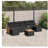Image de Salon de Jardin avec Coussins 8 pcs, Canapés de Terrasse, Ensemble de Meubles de Patio, Mobilier d'Extérieur, Noir 3227917