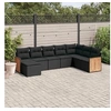 Image de Salon de Jardin avec Coussins 8 pcs, Canapés de Terrasse, Ensemble de Meubles de Patio, Mobilier d'Extérieur, Noir 3227924
