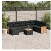 Image de Salon de Jardin avec Coussins 9 pcs, Canapés de Terrasse, Ensemble de Meubles de Patio, Mobilier d'Extérieur, Noir 3227931