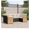 Image de Salon de Jardin avec Coussins 6 pcs, Canapés de Terrasse, Ensemble de Meubles de Patio, Mobilier d'Extérieur, Noir 3227939
