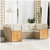 Image de Salon de Jardin avec Coussins 6 pcs, Canapés de Terrasse, Ensemble de Meubles de Patio, Mobilier d'Extérieur, Beige 3227941