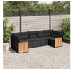 Image de Salon de Jardin avec Coussins 7 pcs, Canapés de Terrasse, Ensemble de Meubles de Patio, Mobilier d'Extérieur, Noir 3227945