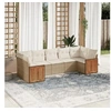 Image de Salon de jardin modulable beige 6 personnes 7 pieces 62 x 59 x 69 cm resine tressee