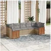 Image de Salon de Jardin avec Coussins 7 pcs, Canapés de Terrasse, Ensemble de Meubles de Patio, Mobilier d'Extérieur, Beige 3227949