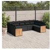 Image de Salon de Jardin avec Coussins 9 pcs, Canapés de Terrasse, Ensemble de Meubles de Patio, Mobilier d'Extérieur, Noir 3227952