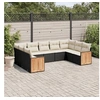 Image de Salon de Jardin avec Coussins 9 pcs, Canapés de Terrasse, Ensemble de Meubles de Patio, Mobilier d'Extérieur, Noir 3227953