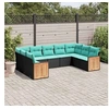 Image de Salon de jardin modulable GENERIQUE 9 pieces noir resine tressee 62 x 62 x 69 cm