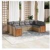 Image de Salon de Jardin avec Coussins 9 pcs, Canapés de Terrasse, Ensemble de Meubles de Patio, Mobilier d'Extérieur, Beige 3227956