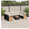Image de Salon de jardin modulable resine tressee noir 10 pieces x 59 x 69 9 personnes