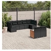 Image de Salon de Jardin avec Coussins 9 pcs, Canapés de Terrasse, Ensemble de Meubles de Patio, Mobilier d'Extérieur, Noir 3227966