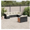 Image de Salon de Jardin avec Coussins 9 pcs, Canapés de Terrasse, Ensemble de Meubles de Patio, Mobilier d'Extérieur, Noir 3227967