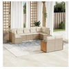 Image de Salon de Jardin avec Coussins 9 pcs, Canapés de Terrasse, Ensemble de Meubles de Patio, Mobilier d'Extérieur, Beige 3227969