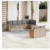 Image de Salon de Jardin avec Coussins 9 pcs, Canapés de Terrasse, Ensemble de Meubles de Patio, Mobilier d'Extérieur, Beige 3227970