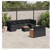 Image de Salon de Jardin avec Coussins 10 pcs, Canapés de Terrasse, Ensemble de Meubles de Patio, Mobilier d'Extérieur, Noir 3227973
