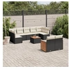 Image de Salon de Jardin avec Coussins 10 pcs, Canapés de Terrasse, Ensemble de Meubles de Patio, Mobilier d'Extérieur, Noir 3227974