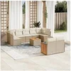 Image de Salon de jardin modulable rotin beige 10 pieces x 59 x 69 9 personnes