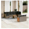 Image de Salon de jardin modulable resine tressee gris 10 pieces x 59 x 69 9 personnes