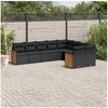 Image de Salon de Jardin avec Coussins 9 pcs, Canapés de Terrasse, Ensemble de Meubles de Patio, Mobilier d'Extérieur, Noir 3227980