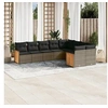 Image de Salon de Jardin avec Coussins 9 pcs, Canapés de Terrasse, Ensemble de Meubles de Patio, Mobilier d'Extérieur, Gris 3227985