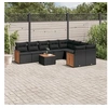 Image de Salon de Jardin avec Coussins 10 pcs, Canapés de Terrasse, Ensemble de Meubles de Patio, Mobilier d'Extérieur, Noir 3227987
