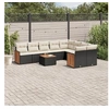 Image de Salon de Jardin avec Coussins 10 pcs, Canapés de Terrasse, Ensemble de Meubles de Patio, Mobilier d'Extérieur, Noir 3227988