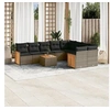 Image de Salon de jardin modulable rotin gris 10 pieces x 59 x 69 9 personnes