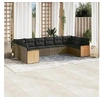 Image de Salon de Jardin avec Coussins 10 pcs, Canapés de Terrasse, Ensemble de Meubles de Patio, Mobilier d'Extérieur, Gris 3228006