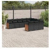 Image de Salon de Jardin avec Coussins 10 pcs, Canapés de Terrasse, Ensemble de Meubles de Patio, Mobilier d'Extérieur, Noir 3228015
