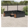 Image de Salon de Jardin avec Coussins 11 pcs, Canapés de Terrasse, Ensemble de Meubles de Patio, Mobilier d'Extérieur, Noir 3228022