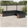 Image de Salon de jardin modulable resine tressee noir 10 pieces x 59 x 69 10 personnes