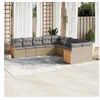 Image de Salon de Jardin avec Coussins 10 pcs, Canapés de Terrasse, Ensemble de Meubles de Patio, Mobilier d'Extérieur, Beige 3228033