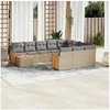 Image de Salon de jardin modulable 11 pieces 12 personnes resine tressee 62 x 59 x 69 cm beige