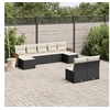 Image de Salon de Jardin avec Coussins 9 pcs, Canapés de Terrasse, Ensemble de Meubles de Patio, Mobilier d'Extérieur, Noir 3228051