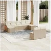 Image de Salon de jardin modulable resine tressee 9 pieces beige 62 x 55 x 69 cm 9 personnes