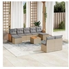 Image de Salon de jardin modulable - Lot de 10 pieces - Resine tressee Beige - 9 personnes - 62 x 55 x 69 cm