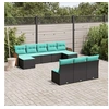 Image de Salon de jardin modulable GENERIQUE noir resine tressee 10 pieces 62 x 55 x 69 cm