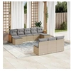 Image de Salon de Jardin avec Coussins 10 pcs, Canapés de Terrasse, Ensemble de Meubles de Patio, Mobilier d'Extérieur, Beige 3228068
