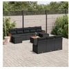 Image de Salon de Jardin avec Coussins 11 pcs, Canapés de Terrasse, Ensemble de Meubles de Patio, Mobilier d'Extérieur, Noir 3228071