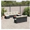 Image de Salon de jardin modulable resine tressee noir 11 pieces 62 x 55 x 69 10 personnes