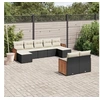 Image de Salon de Jardin avec Coussins 9 pcs, Canapés de Terrasse, Ensemble de Meubles de Patio, Mobilier d'Extérieur, Noir 3228079
