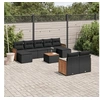 Image de Salon de Jardin avec Coussins 10 pcs, Canapés de Terrasse, Ensemble de Meubles de Patio, Mobilier d'Extérieur, Noir 3228085