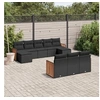 Image de Salon de Jardin avec Coussins 10 pcs, Canapés de Terrasse, Ensemble de Meubles de Patio, Mobilier d'Extérieur, Noir 3228092