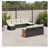 Image de Salon de Jardin avec Coussins 10 pcs, Canapés de Terrasse, Ensemble de Meubles de Patio, Mobilier d'Extérieur, Noir 3228093