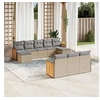 Image de Salon de Jardin avec Coussins 10 pcs, Canapés de Terrasse, Ensemble de Meubles de Patio, Mobilier d'Extérieur, Beige 3228096