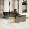 Image de Salon de Jardin avec Coussins 10 pcs, Canapés de Terrasse, Ensemble de Meubles de Patio, Mobilier d'Extérieur, Gris 3228097
